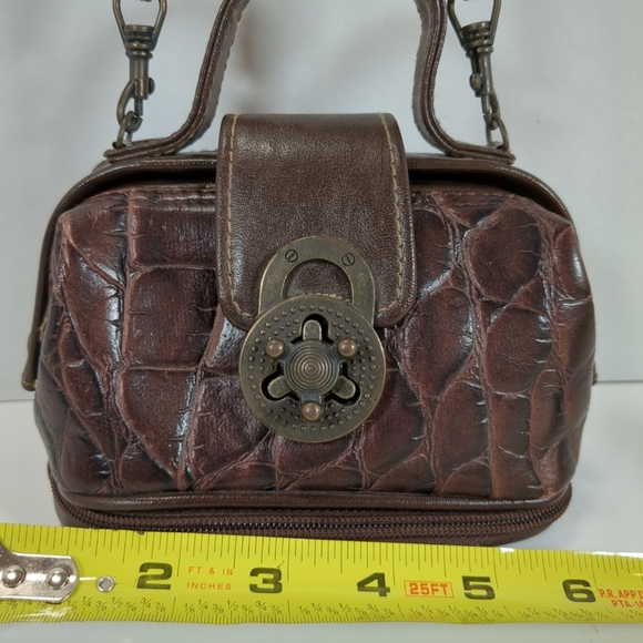 Mini Brown Shoulder/Handbag , Built In Mirror - Picture 2 of 7